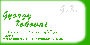 gyorgy kokovai business card